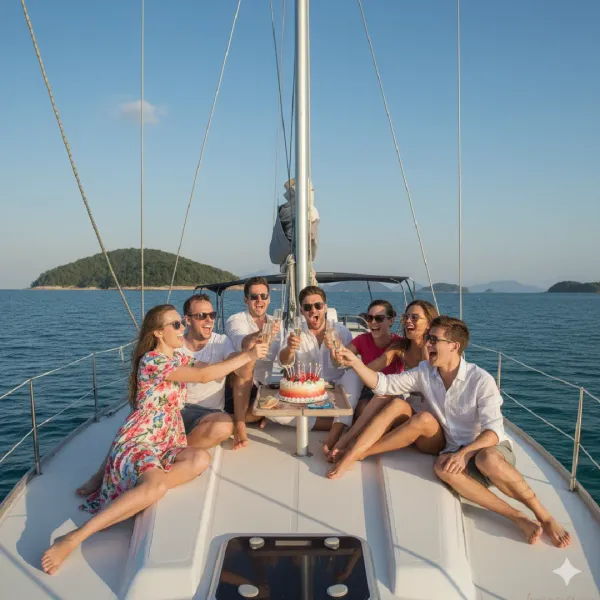 חגיגת יום הולדת על יאכטה במרינה הרצליה