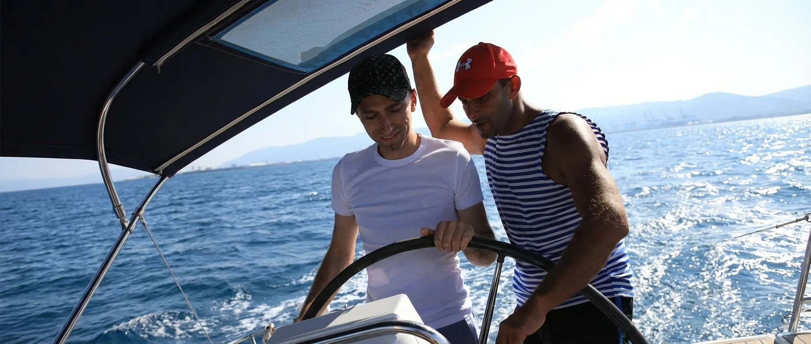 סקיפר ליום אחד לומד להשיט יאכטה בנמל חיפה